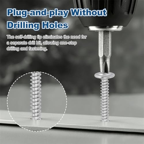 100Pcs #8x1-1/2 Sheet Metal Screws 410 Stainless Steel Silver #10x1-1/4" 200