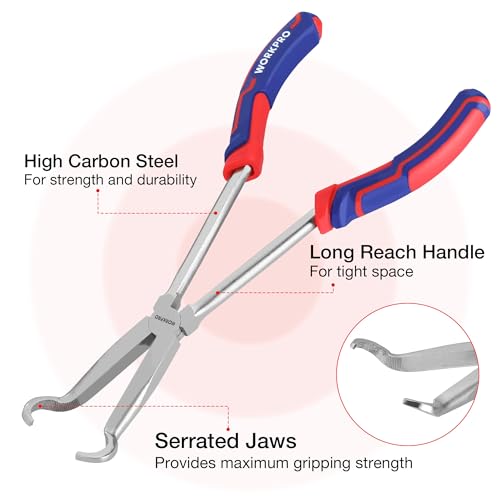 WORKPRO 3 PCS 11" Hose Gripper Pliers Set, Dia. 5/16'', 1/2'' and 3/4''