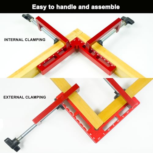 90 Degree Positioning Squares Right Angle Clamps for Woodworking - 4 Pack 5.5"Aluminum Alloy Woodworking Corner Clamps, for Picture Frame, Cabinet, Boxes, Drawers (4Pack 5.5'') 4Pack 5.5''