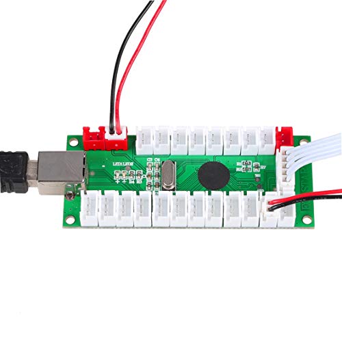 EG STARTS USB encoder for PC game controllers, arcade joysticks, Sanwa DIY kits, parts for Mame games (5-pin + 2.8 mm cable), 5-pin joystick + Sanwa style push button