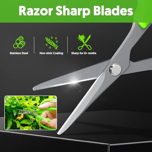 3pcs Garden Scissors Small Pruning Shears Gardening Snips Non-Stick Coating Sharp Steel Blade for Precise Cutters Bonsai Trimmer for Plants Flower Herb