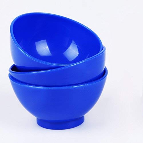 3 flexible rubber mixing bowls, dental rubber plastic spatulas for alginate and plaster materials.
