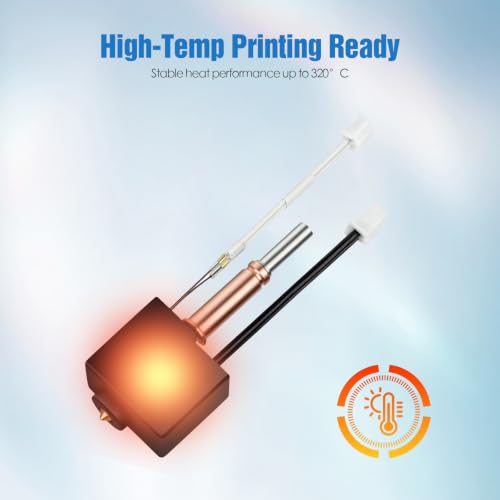 2-Pack Hotend Kit for Anycubic Kobra 3, Kobra 3 Combo, Kobra 3 V2 & Kobra 3 V2 Combo, 0.4mm Brass Nozzle Replacement, 3D Printer Accessories Kobra 3 Hotend Kit (Brass Nozzle)