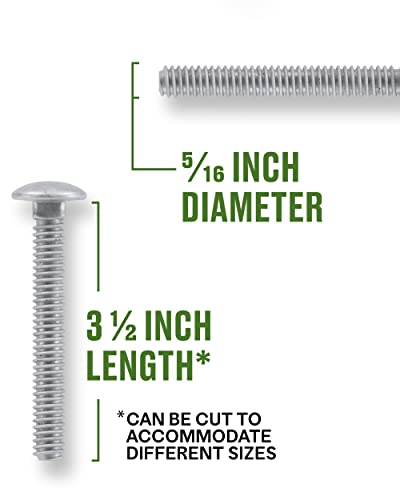 Hillman Hot-Dipped Galvanized Steel Carriage Bolts 5/16-18 x 3-1/2-Inch 1