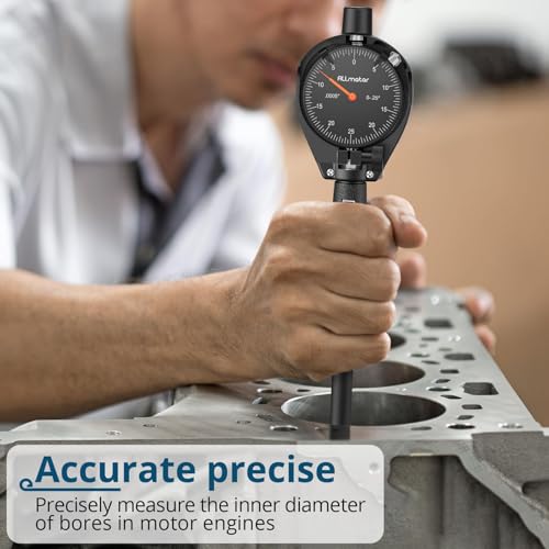 Dial Bore Gauge, 2-6in,0.001in Accuracy,11 Measuring Heads,6in Deep Reach