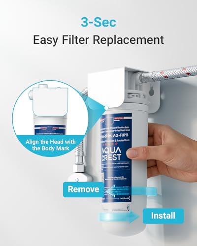 AQUA CREST UP16 Under Sink Water Filter System and FUP16 Water Filter Replacement for AQUA CREST UP16 Under Sink Water Filter