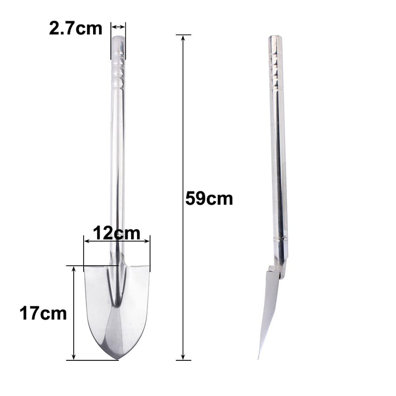 Stainless Steel Garden Shovel Hand Tool Digging Weeding Seeding Turning Soil 23.6-Inch 60CM 60cm shovel