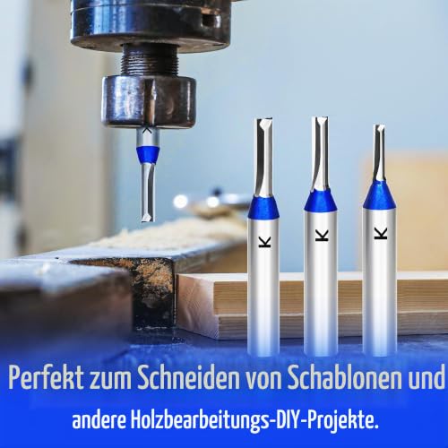 ASNOMY 3 mm Groove Cutter 8 mm Shank, Carbide Cutter Router Bits, Straight Wood Cutter Router Bit Set, Milling Tool for Woodworking 1 Stück--8xØ3x12mm