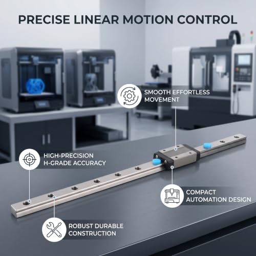 MGN12H Mini Linear Rail Guide, 300mm Linear Sliding Guide with MGN12H Carriage Block for DIY Printers and CNC Machines - Compatible with 250/300/400/500/550mm Sizes