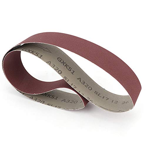 GXK51-B Sanding Belts Aluminum Oxide Sanding Belt 320 Grit / 400 Grit / 600 Grit for Sanding Polishing (320 Grit) Car Pack of 10
