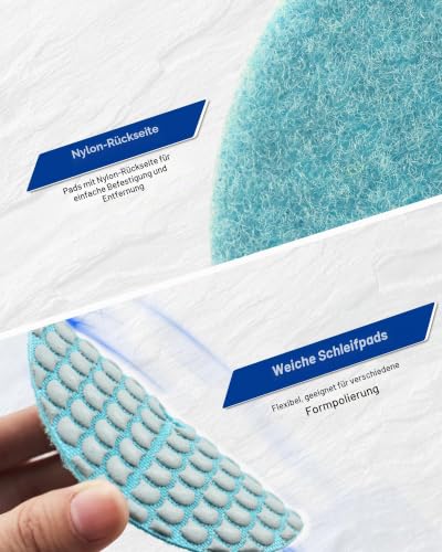 SHDIATOOL Diamond Sanding Pads 50-8 Pieces Dry Polishing Discs 100 mm for Granite Marble Quartz Artificial Stone Suitable for Angle Grinders G50
