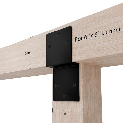 4pcs Z Brackets Black, Deck Joist Tie Plate Heavy Duty Steel 5'' x 5'' Z-Shape Connector Double Angle Channel Corner Brace Fit Beam Support Pergola Wood Shelves Fixing, Thickness 3 mm 4 Pieces