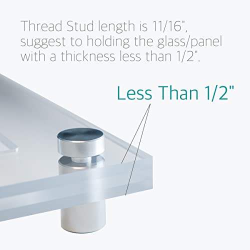 1 x 1-5/8 Inch Standoff Hardware for Plexiglass - Lantee 12 Pcs Stainless Steel Glass Sign Standoff Mounts Screws 25x40mm