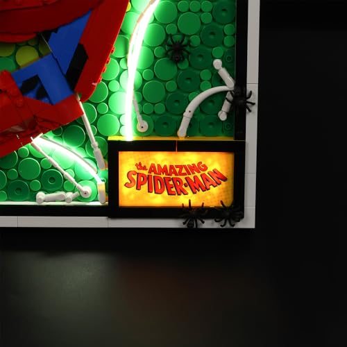 Kyglaring LED Light Compatible with Lego Art The Amazing Spider-Man Poster 31209 Building Blocks, LED Lighting Accessories for the Lego 3D Wall Picture Set Model Set 31209 (Not Included Model)