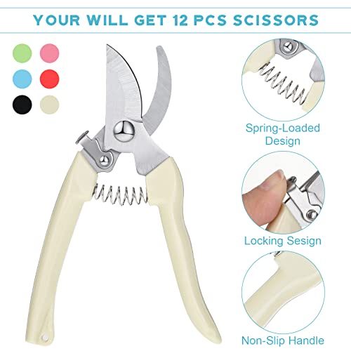 Lothee 12 Pcs Flower Stem Cutter Gardening Scissors Floral Clippers