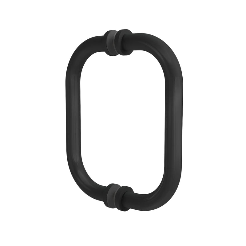 CKB 8" Shower Door Handle, Compatible with 1/4" (6mm) to 1/2" (12mm) Thick, Stainless Steel Double Side Door Pull, Matte Black 8"(Hole to Hole)