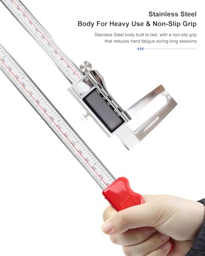 GODESON Digital Caliper 12 inch with Outer Groove, Brake Disc Rotor Measuring Tool, Stainless Steel Digital Calipers for 3D Printing & DIY, LCD, Inch/MM Units, Auto-Off, Rubberized Grip & Storage Case