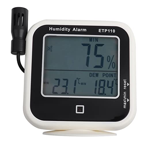 ETP110 Digital Hygrometer, Temperature Humidity Dew Point Meter, Portable Humidity Tester, Environmental Measuring Device for Home, Laboratory and Workshop