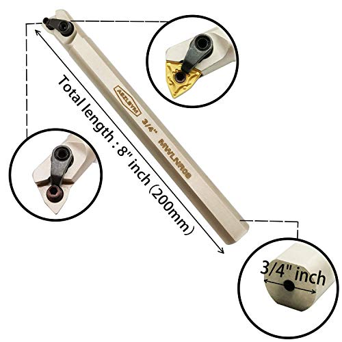 3/4" Lathe Internal Boring Bar Turning Tool Holder S20R-MWLNR08 with Indexable Carbide Turning Insert WNMG432