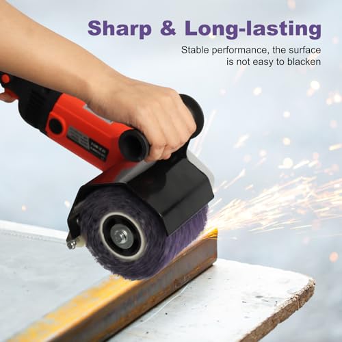 Rocaris 2 Pcs Abrasive Drawing Wheel Drum, 4.5"×4" Wire Drawing Polishing Burnishing Wheels, Buffing Wheels for Wood Metal Surface Polishing, Purple