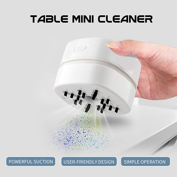 TRZLIFE Desk Vacuum, Upgraded Version of Mini Desk Vacuum Cleaner More Durable Desk Accessory Sucks Tiny Items and Crumbs on Desktop Drawer Countertop Ideal Tech White Elephant Gift Pink