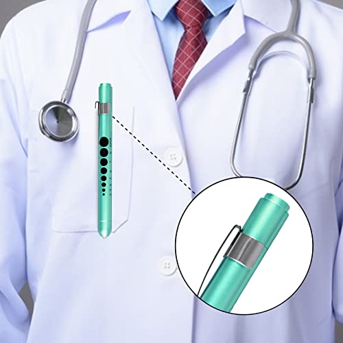 Medical Diagnostic Penlight, Pupil Light, Mini Reusable LED Pen Torch, Torch, Doctor Nurse, Emergency Pen Light with Engraving Gauge and Linea (Pink+Green) Pink + Green