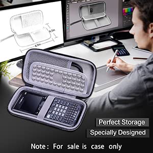 XANAD Calculator Case for Texas Instruments TI-84 Plus CE/TI-84 Plus/TI-Nspire CX II CAS/TI-Nspire CX II/TI-83 Plus/TI-89 Titanium/TI-85 / TI-88 Color Graphing Calculator Grey