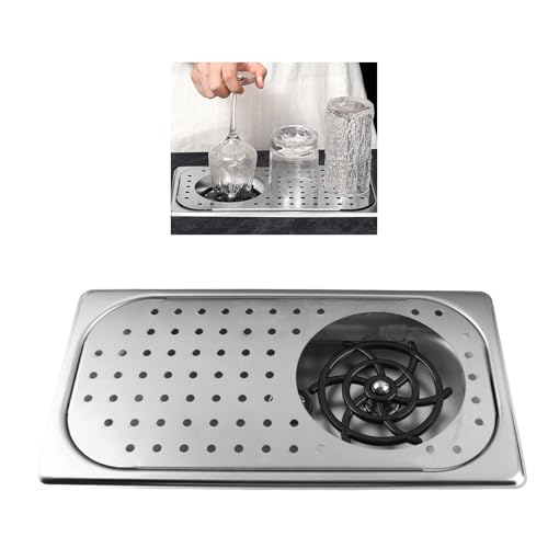Bar Glass Rinser, Stainless Steel, 360 Degree Rotating Spout, High Pressure, Automatic Sink Cup Washer for Cafes and Restaurants