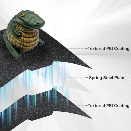 IdeaFormer All Black Textured PEI Plate 257x257mm Double-Sided Build Plate For Bambu Lab X1/X1C/X1E/P1P/P1S/A1 3D Printer Flexible Spring Steel Plate 3D Printer Platform