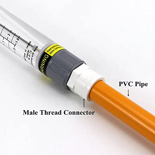 Liquid Flowmeter, LZM-15G Acrylic Tube Type Rotameter, High Accuracy Water Flow Meter, 0.25-2.5 GPM & 1-9 LPM, 1/2" Internal Thread