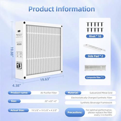 20x20x5 Air Filter Replacement For Lennox X0585 X8305, FC100A1011 1Pack 1
