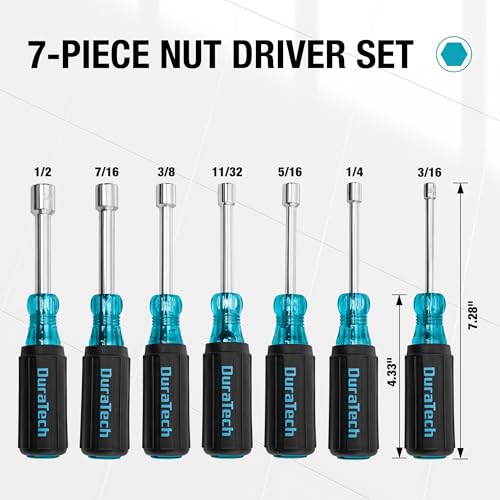 DURATECH 7-Piece SAE Nut Driver Set, Nut Drivers