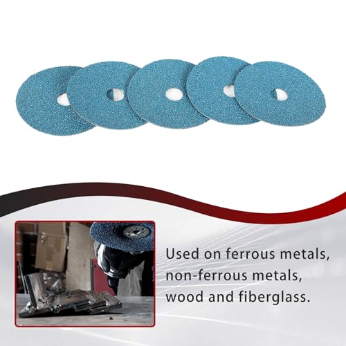 findmall Abrasives 25Pcs Fiber Disc 5 Inch Zirconia Resin Fiber Grinding and Sanding Discs 7/8 Inch Center Hole 36 Grit 5 Inch x 7/8 Inch 36 Grits