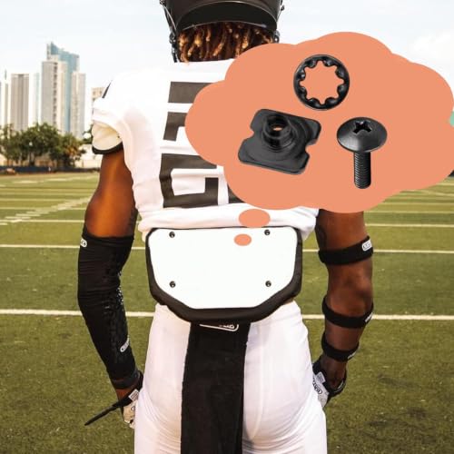 16pcs Set Football Backplates Screws Hardware, Metallic Chicago Screws Include Truss Head Slotted Fasteners Washers Gaskets Suitable for Adults and Teenagers