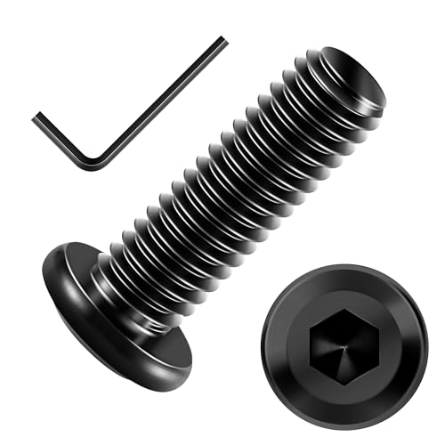 Mywish 448PCS M5 M6 M8 Screw Set, Metric Bolt Assortment & M10 x 25mm 20Pcs Flat Head Hex Socket Cap Screws Bolts, 304 Stainless Steel Furniture Bolts Full Thread, Fully Thread & Black Oxided