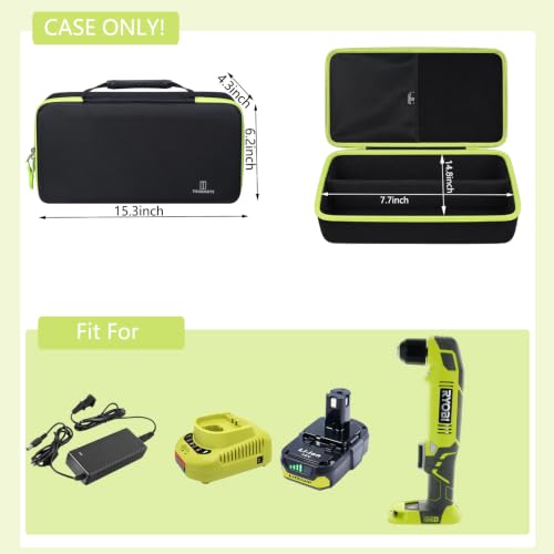 Tourmate Hard Case for ONEAND 18V Cordless 3/8 in Right Angle Drill | Compact Travel Storage, Shockproof EVA Shell, Fits Tool, Charger & Battery (Black, Case Only)