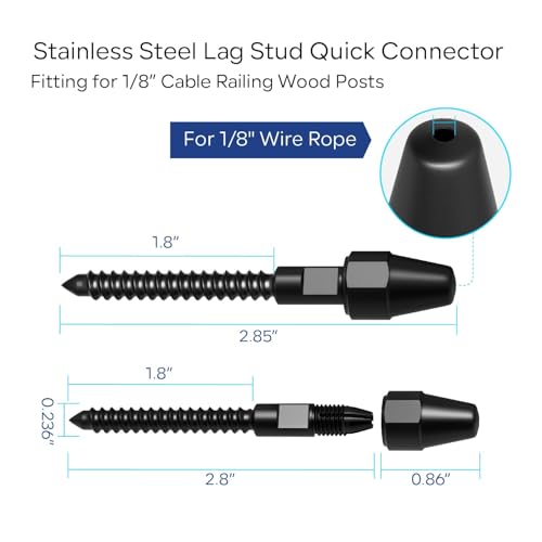 Black Cable Railing Supplement: 1 Pair Swageless & 10 Angle Washers