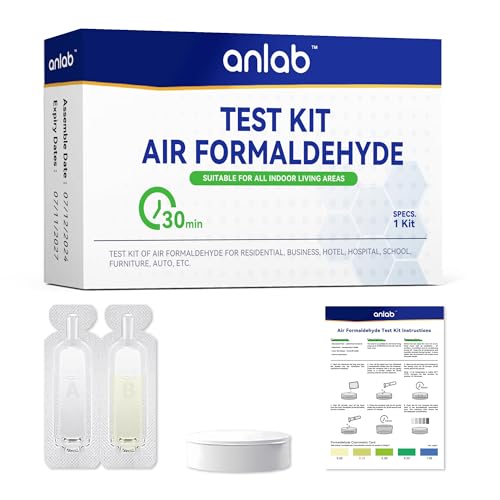 Air Formaldehyde (HCHO) DIY Test Kit - Used for Air Quality Testing, Detector Used for Home, Residential, Business, Hotel, Hospital, School, Furniture, Car (Pack of 3)