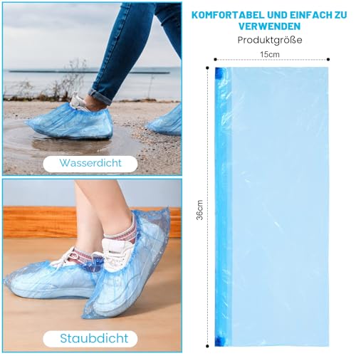 flintronic Plastic Shoe Covers, Disposable Shoe Covers, Eco-Friendly Shoe Covers, Waterproof, Non-Slip, Suitable for Keeping Shoes/Floors/Carpets Clean 40 Pieces (20 Pairs)