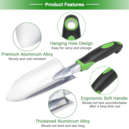 Garden Tools Set, 3 Pack Heavy Duty Gardening Tools Set + Garden Tools Set, 8 Piece Gardening Tools Set with Non Slip Ergonomic Handle