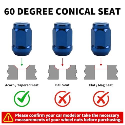 20pcs Blue M12x1.5 Lug Nuts for Escape Fusion Focus Honda Accord CR-V Civic