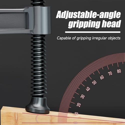 Heavy Duty Deep Throat U-Clamp G Type Woodworking Steel Deep Reach C-Clamp DIY Carpentry Clamping Device Jaw Opening DIY Carpentry Clamping Device (100,185mm)