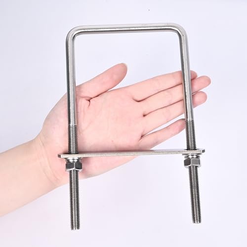 4 Sets M10 Square u Bolts 4 inch Wide,Square Bend u-Bolts,4" u Bolt M10 x 102mm x 200mm