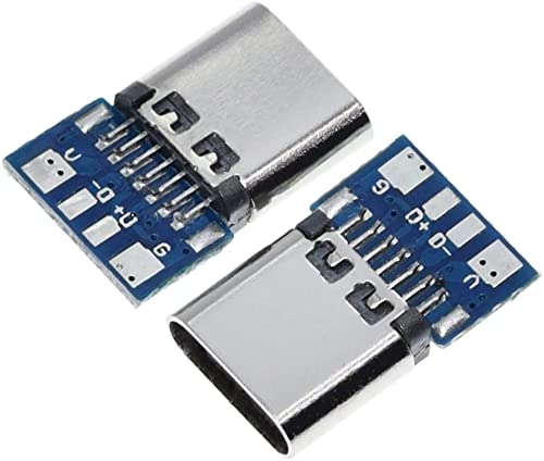 PENGLIN 10pcs USB 3.1 Type C Female Breakout Board | USB C Female Solderable Module, USB C Female DIY Board 10 x sockets