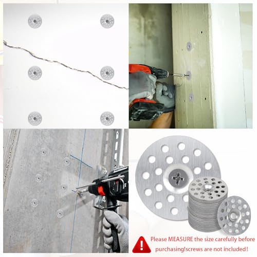 600Pcs 1 Inch Plated Plaster Washers, Metal Foam Board Washers Fasteners for Screws Plaster Repair Rings Profile Washer and Wall Ceiling Drywall Plaster Repair(with Storage Box) Zinc Plaster Washers