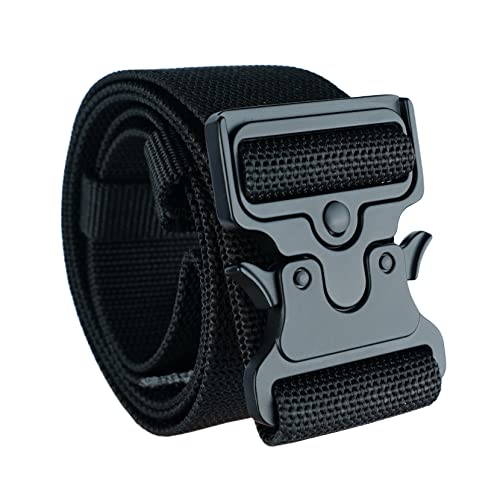 Nylon Web Work Tool Belt for Men with Heavy Duty Quick Release Rugged Metal Buckle + Small Tool Pouch with Belt Clip,Small Tool Holder Pouch, Min Work Organizer Tool Holster and Knife Holder