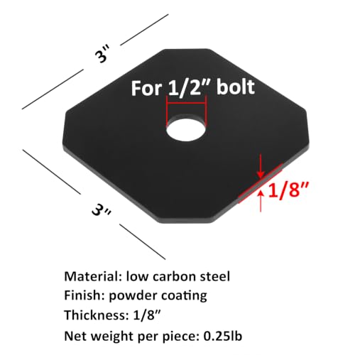 10 Pack Black Decorative Washer Plates,3" x 3"