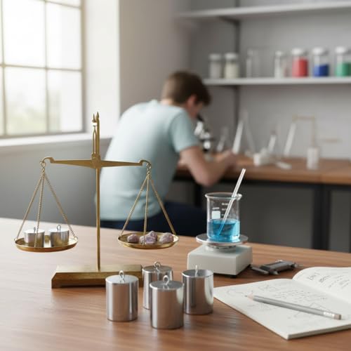 200g Precision Calibration Weight Set for Highest Accuracy, Chrome-plated Steel, 4-Piece with Hooks, Compact Storage Box for Laboratory and School Supplies