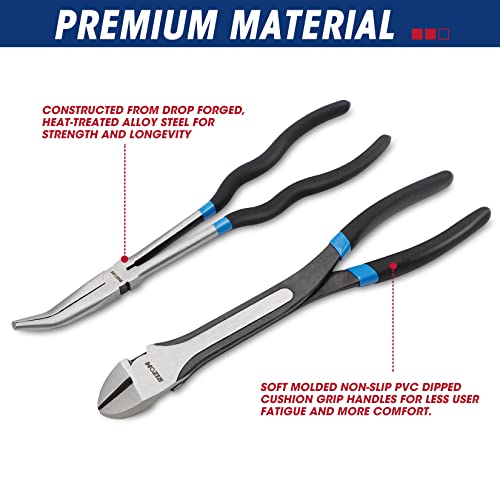 Rizom 5-Piece Long Needle Nose Pliers Set, 11'' Long Reach Bent Nose Pliers 5PCS