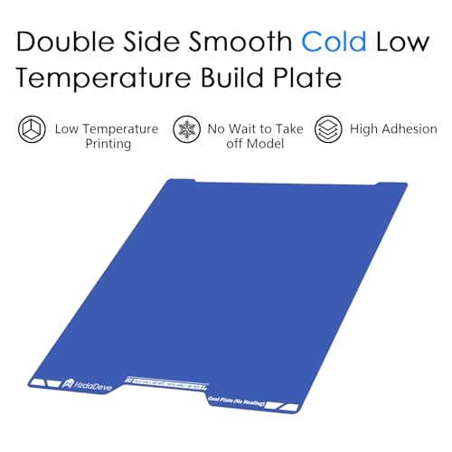 HzdaDeve Improved Cooling Plate for H2C Combo Low Temperature Cold Building Plate 335 x 346.5 mm Double-Sided Smooth Plate Bed PEI Platform for Bamboo Lab 3D Printer (No Heating/No Glue)